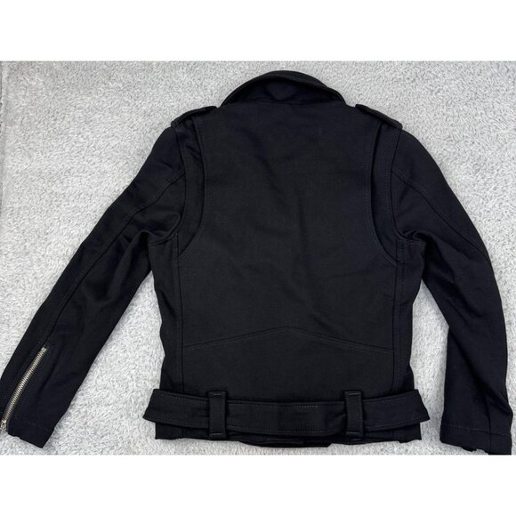 True Religion Womens S Black "Store Sample" Biker Jacket 90s Y2K Gothic Skater - Picture 12 of 14